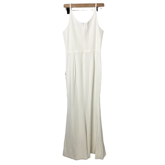Dress The Population Estella Dress Gown Leg Slit White Size Medium Bridal Prom - Picture 11 of 14